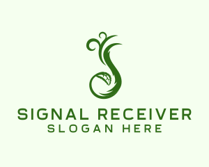 Green Botanical Swirl  logo design