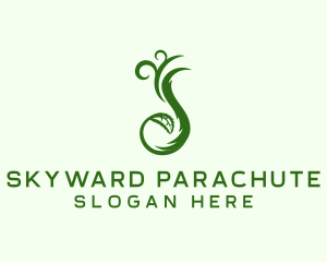 Green Botanical Swirl  logo design