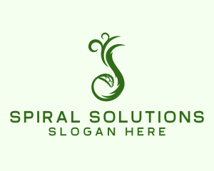 Green Botanical Swirl  logo design