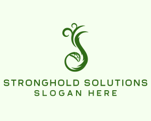 Green Botanical Swirl  logo design