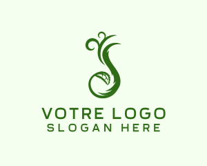 Hair - Green Botanical Swirl logo design