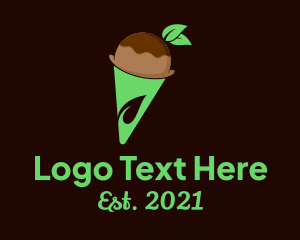 Gelato - Organic Chocolate Ice Cream Cone logo design