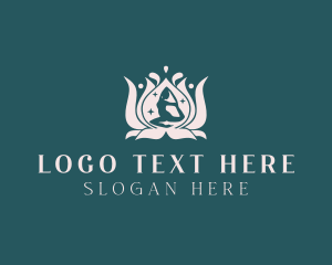 Healthy Living - Yoga Exercise Lotus logo design