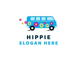 Flower Hippie Van logo design