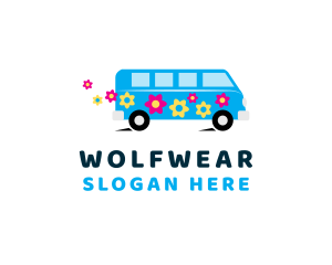 Bohemian - Flower Hippie Van logo design