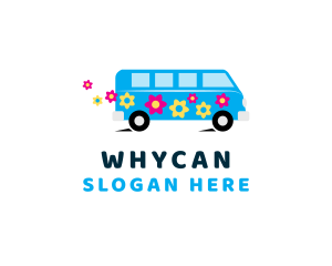 Hipster - Flower Hippie Van logo design