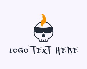 Skate - Rocker Punk Skull logo design