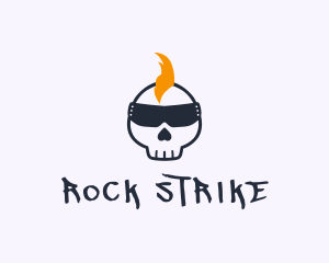 Rocker Punk Skull logo design