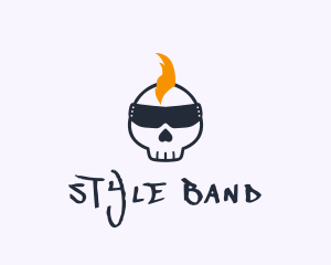 Rocker Punk Skull logo design