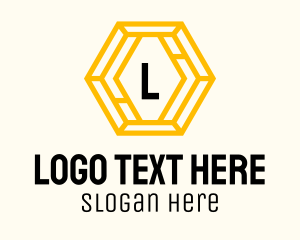 Yellow Hexagon Business Logo