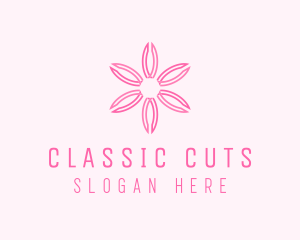 Minimalist Pink Sakura logo design