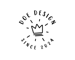 Hand Drawn Crown logo design