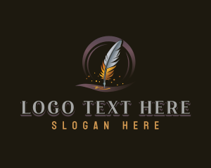 Notary - Writing Quill Feather logo design