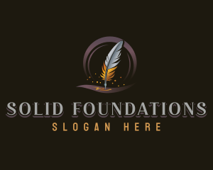 Writing Quill Feather Logo