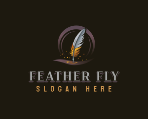 Writing Quill Feather logo design