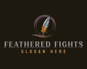 Writing Quill Feather logo design