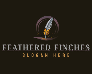 Writing Quill Feather logo design