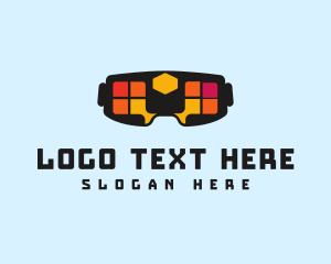 Goggles - Colorful Pixel VR logo design