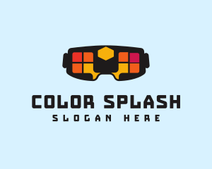 Colorful Pixel VR logo design