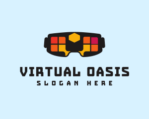 Colorful Pixel VR logo design