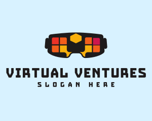 Colorful Pixel VR logo design