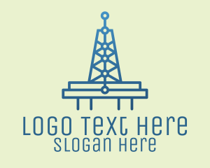 Line Art - Blue Signal Tower logo design