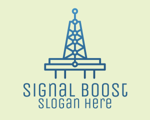 Antennae - Blue Signal Tower logo design