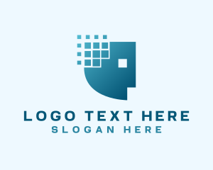 Artificial Intelligence - Artificial Intelligence Pixel Head logo design