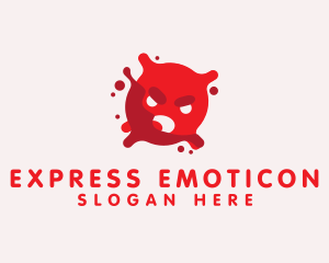Emoticon - Angry Germ Virus logo design