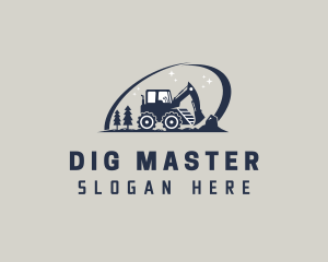 Excavator - Builder Excavator Machine logo design