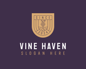 Grape Wine Vineyard logo design