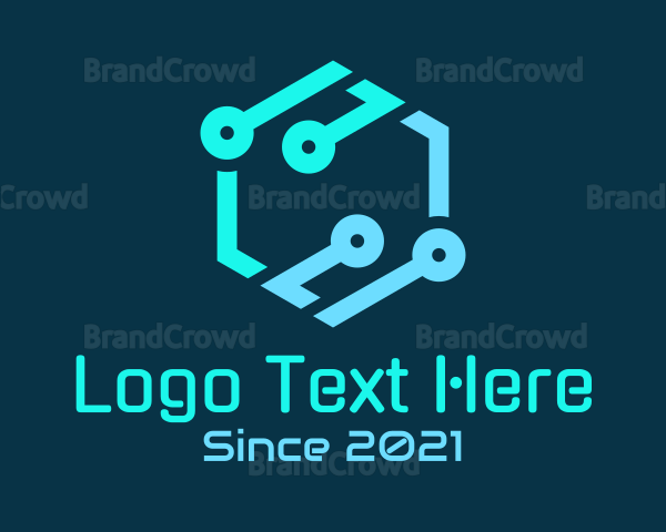 Hexagon Tech Circuit Logo