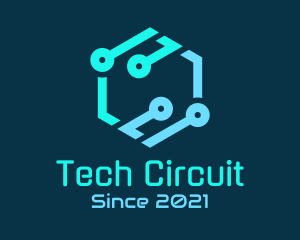 Hexagon Tech Circuit  logo design