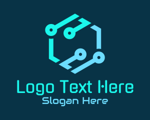 Hexagon Tech Circuit  Logo