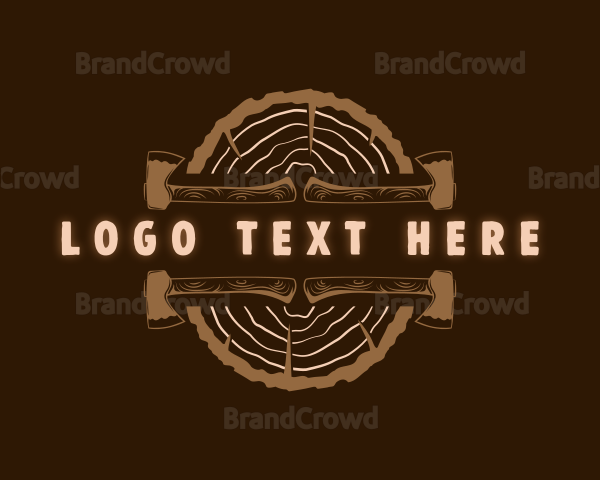 Lumberjack Wood Axe Logo