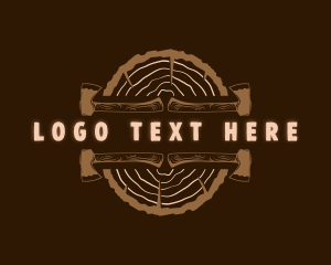 Lumberjack Wood Axe Logo