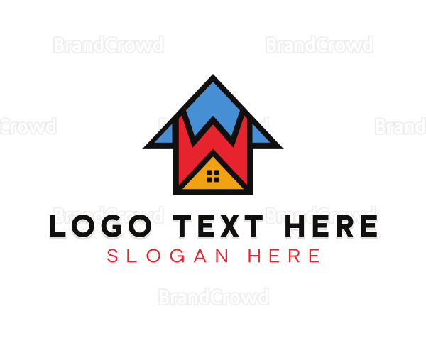 Colorful House Letter W Logo