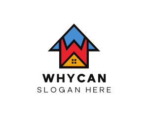 Playground - Colorful W House logo design
