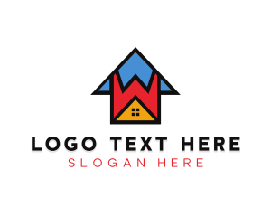 Architecture - Colorful W House logo design