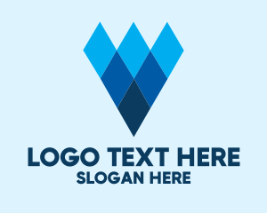 Blue Letter V Architecture  Logo