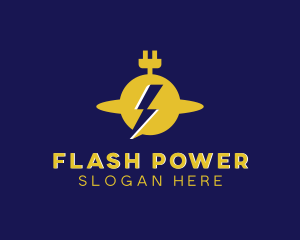 Electric Flash Energy Plug   logo design