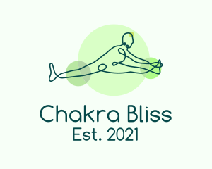 Chakra - Yoga Stretching Pose logo design