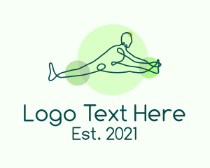 Yogi - Yoga Stretching Pose logo design