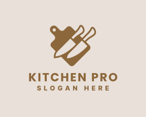 Cookware - Chopping Board Knives logo design