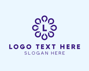 Shape - Digital Drop Flower Tech logo design