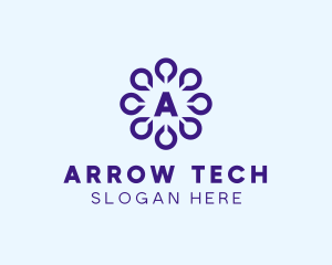 Digital Drop Flower Tech logo design