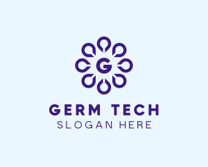 Digital Drop Flower Tech logo design