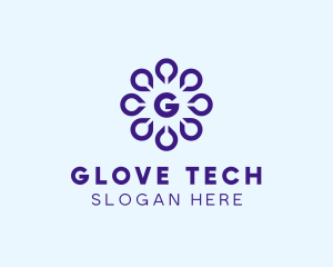 Digital Drop Flower Tech logo design