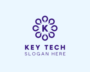 Digital Drop Flower Tech logo design