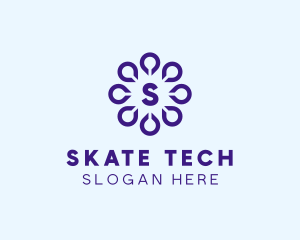 Digital Drop Flower Tech logo design